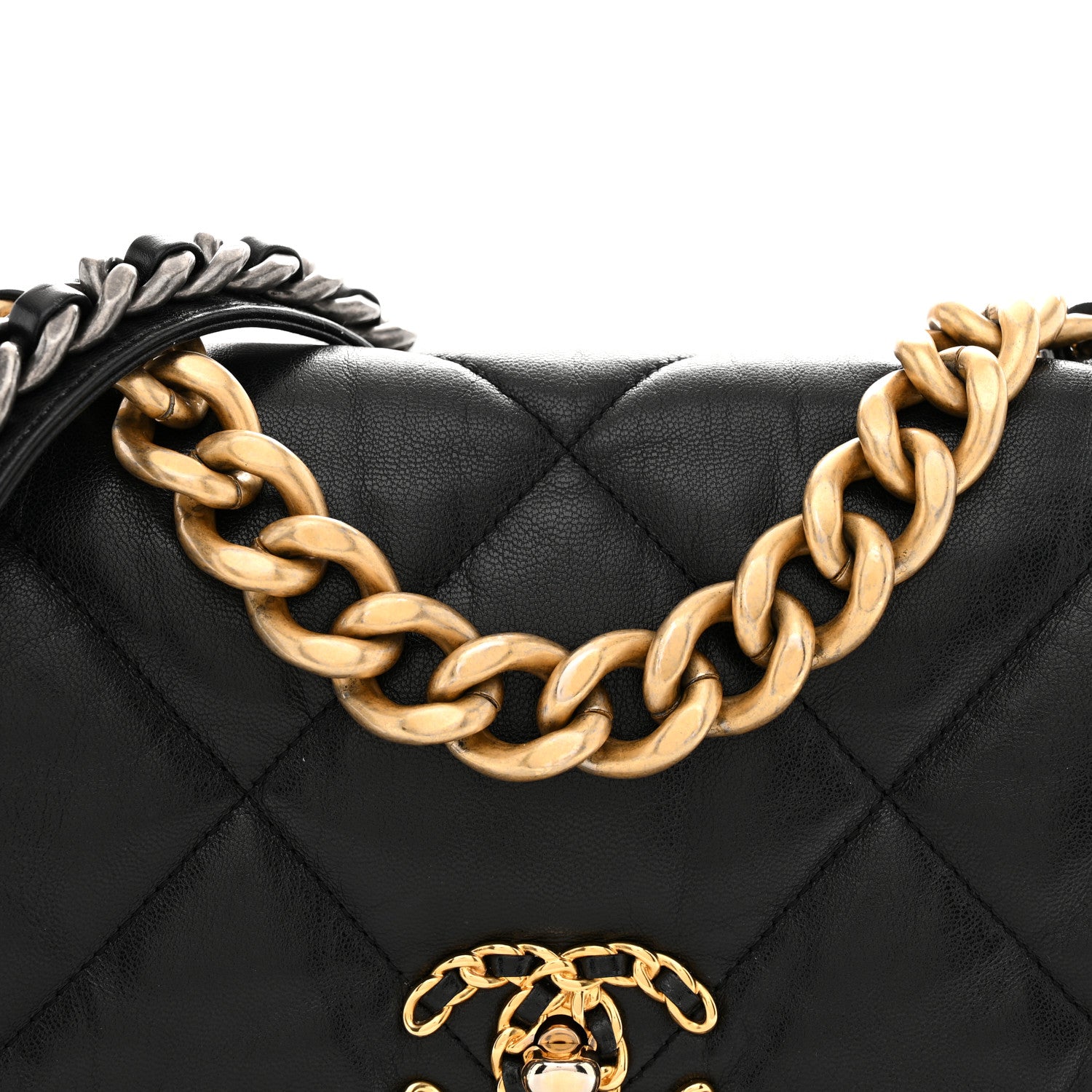 Chanel Goatskin Quilted Large Chanel 19 Flap Black 8 of 10
