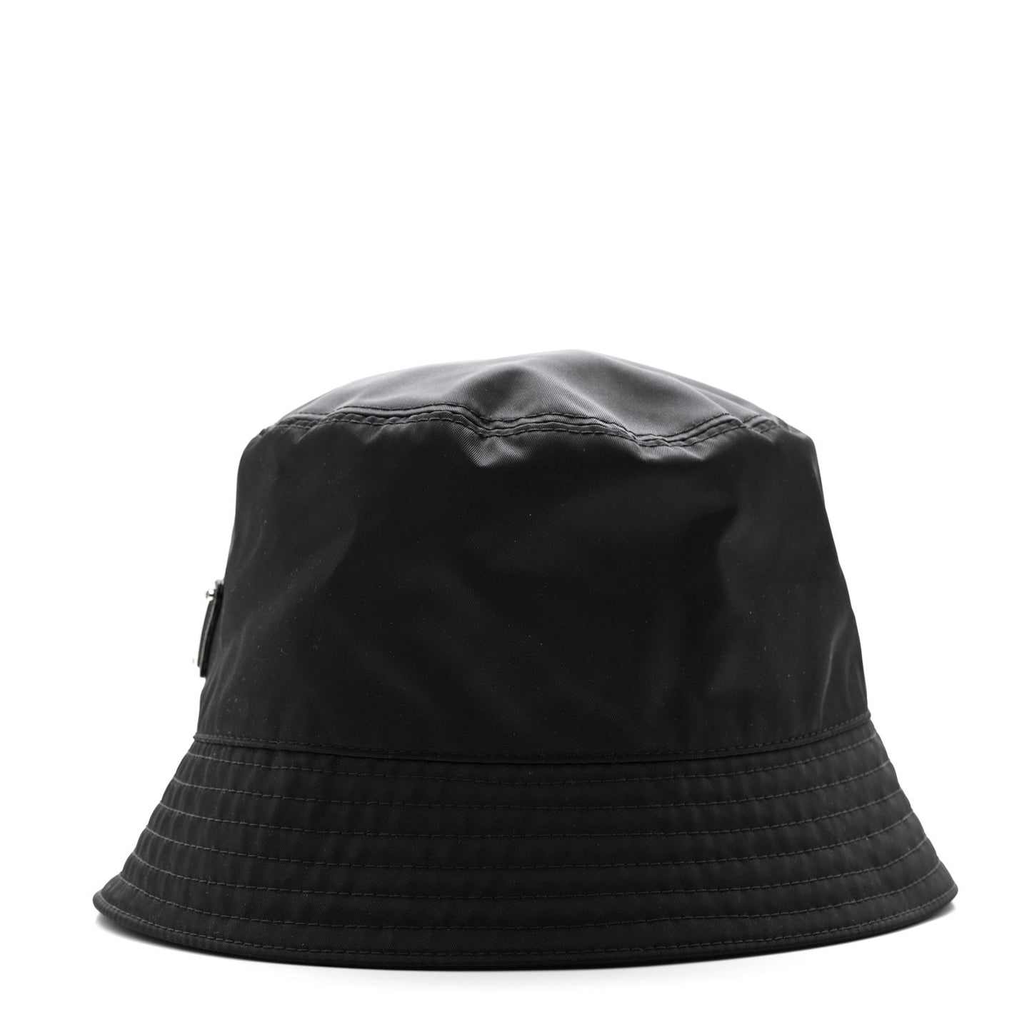 Re-Nylon Metal Triangle Logo Womens Bucket Hat M Black