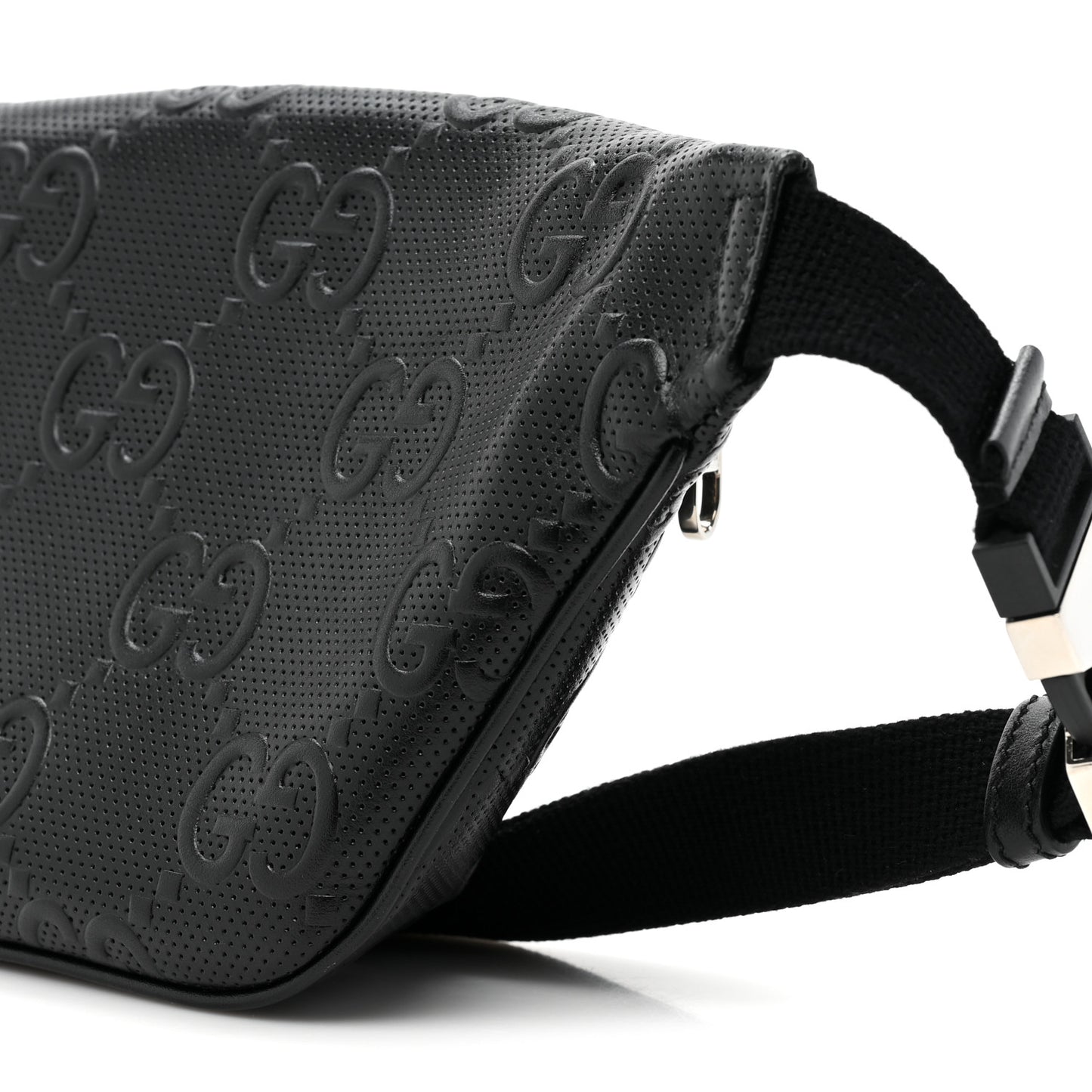 Calfskin GG Tennis Embossed Belt Bag Black
