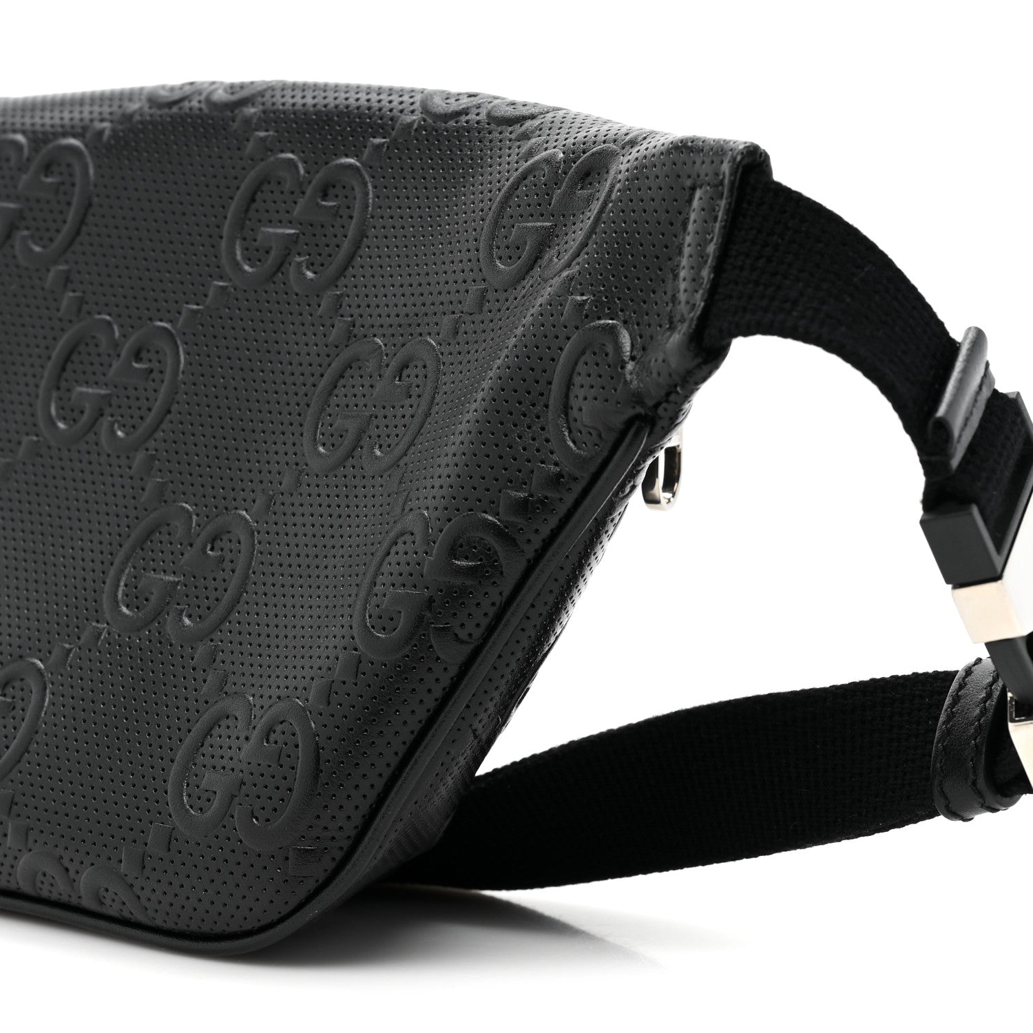Gucci Calfskin GG Tennis Embossed Belt Bag Black 10 of 12