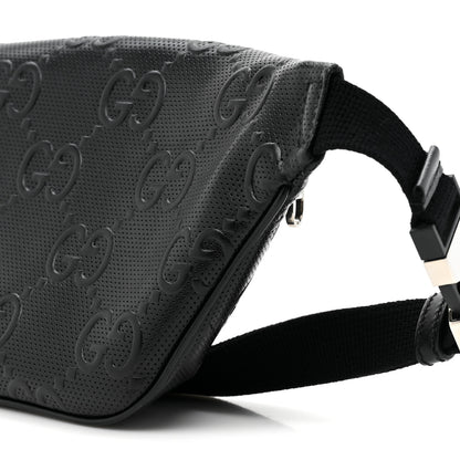 Gucci Calfskin GG Tennis Embossed Belt Bag Black 10 of 12