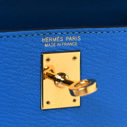 Hermes Chevre Mysore Mini Kelly Sellier 20 Bleu Hydra 6 of 13
