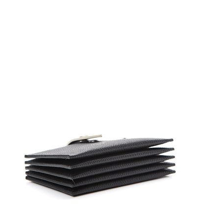 Celine Grained Shiny Calfskin Accordion Card Holder Black Chalk 3 of 8