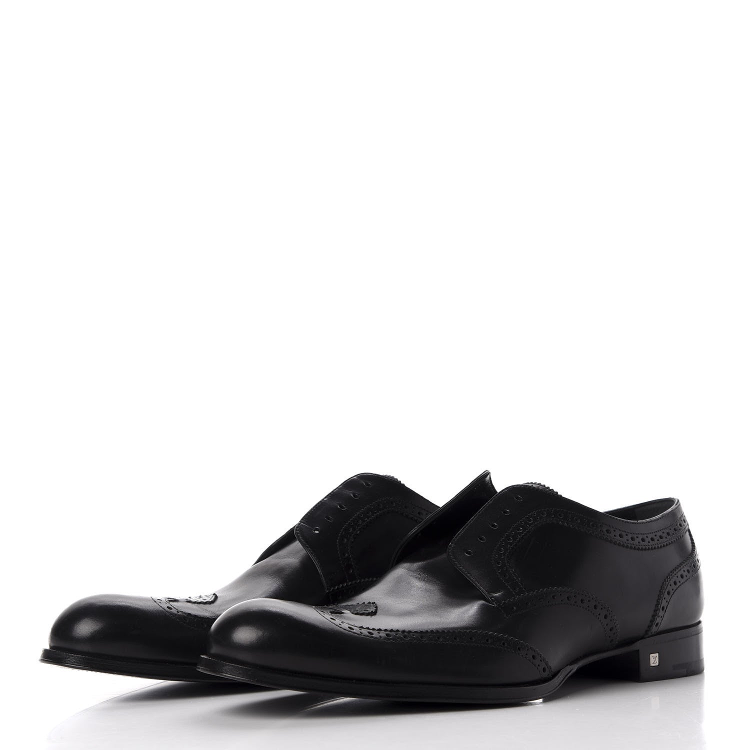 Louis Vuitton Calfskin Dandy Derby Shoes 10.5 Black 2 of 12