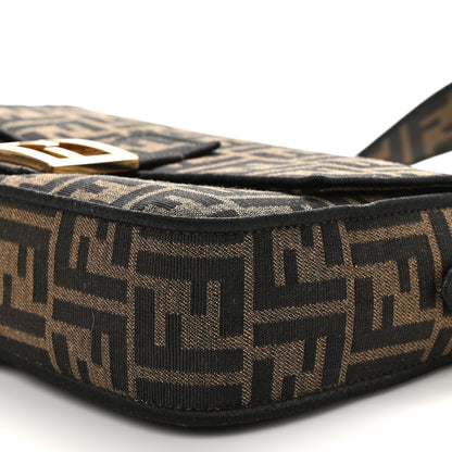 Fendi Fabric Jacquard FF 1974 Medium Baguette Tobacco Moro Black 10 of 10