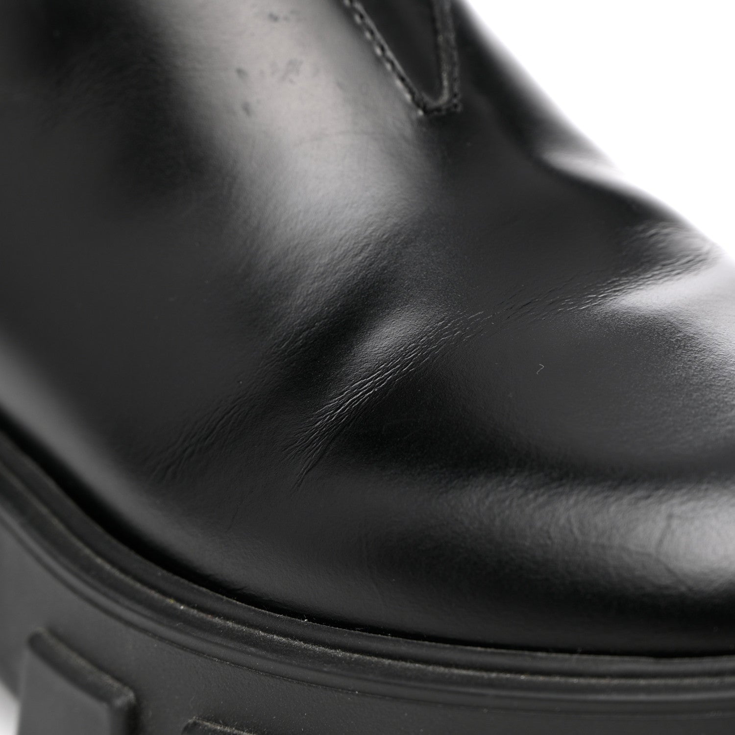 Prada Spazzolato Rois Monolith Chelsea 55mm Ankle Boots 37.5 Black 13 of 16