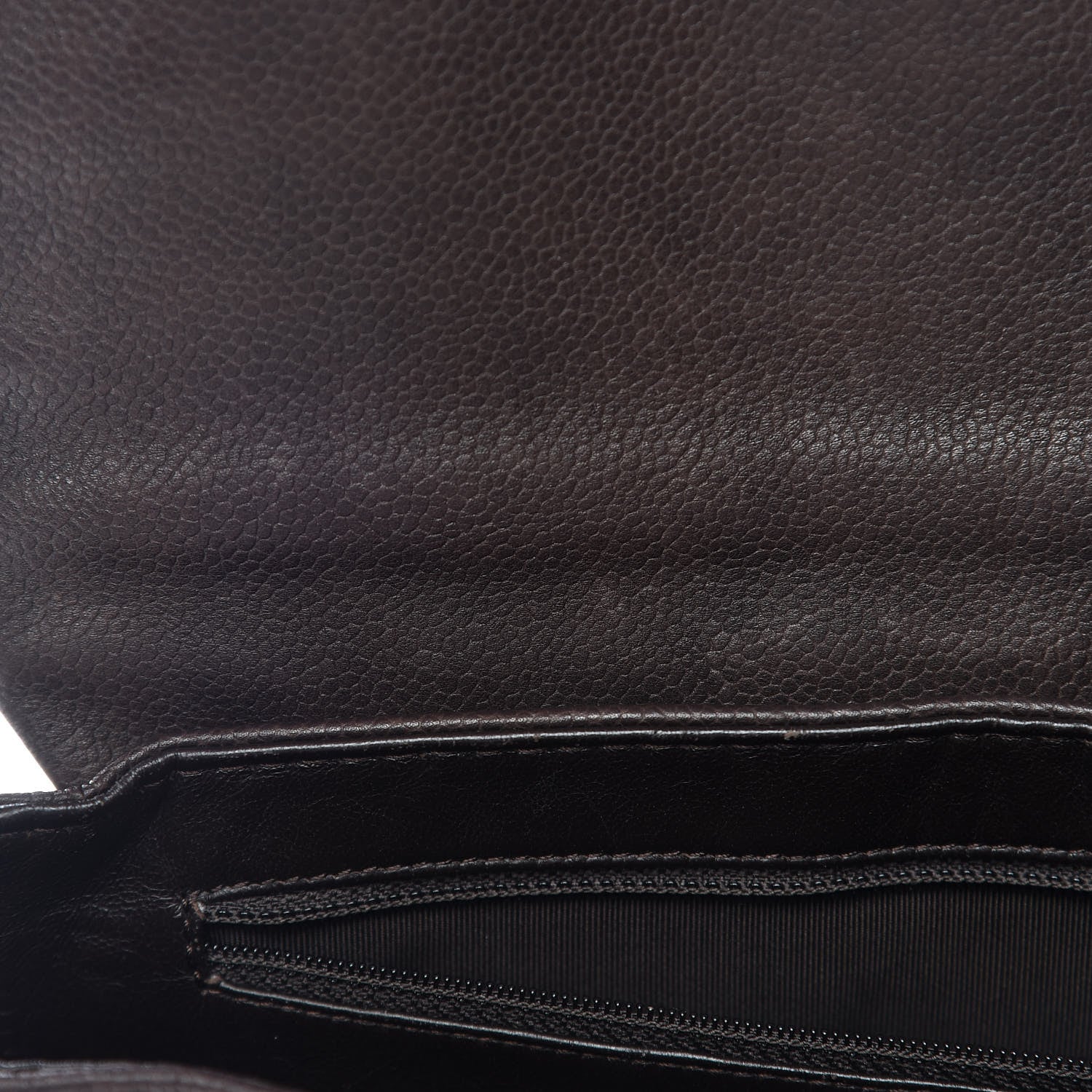 Chanel Caviar Half Moon Large Flap Dark Brown 12 of 15