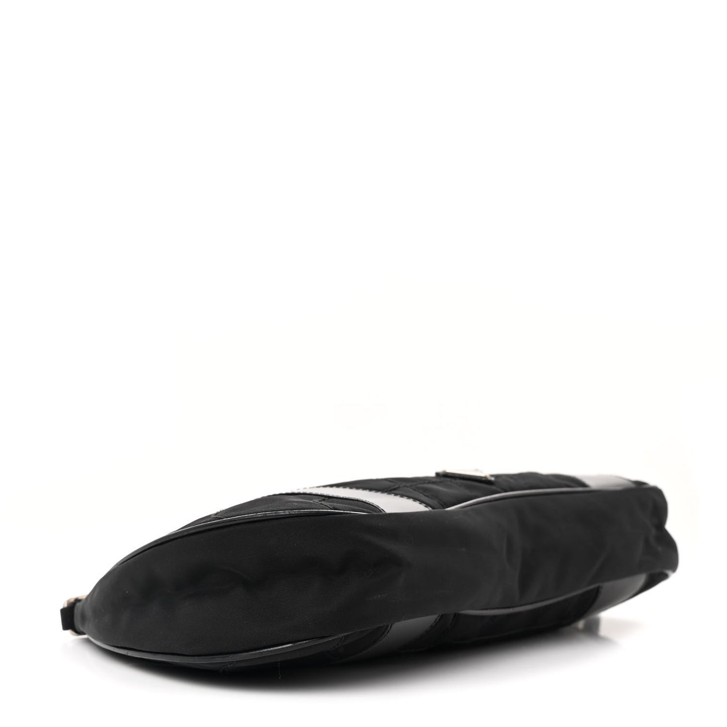 Tessuto Nylon Soft Calfskin Shoulder Bag Black