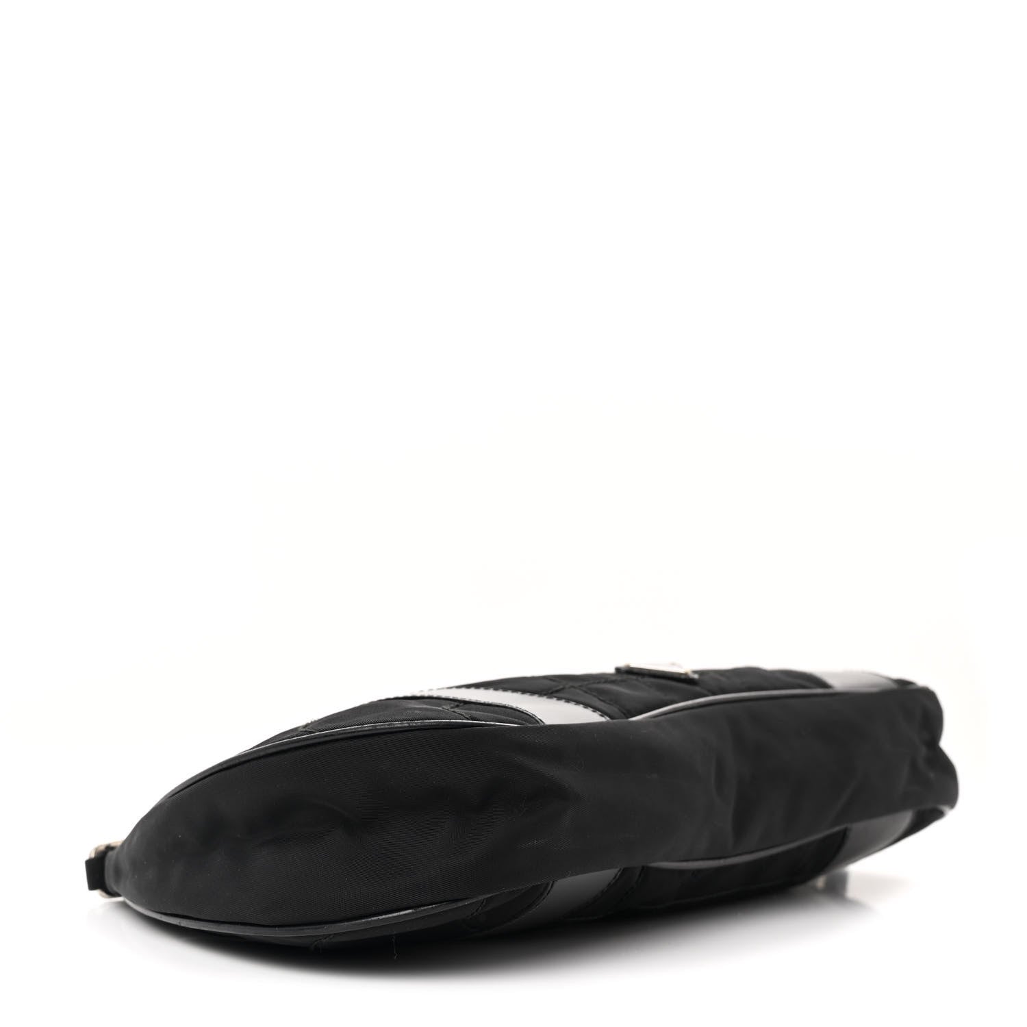 Prada Tessuto Nylon Soft Calfskin Shoulder Bag Black 4 of 13