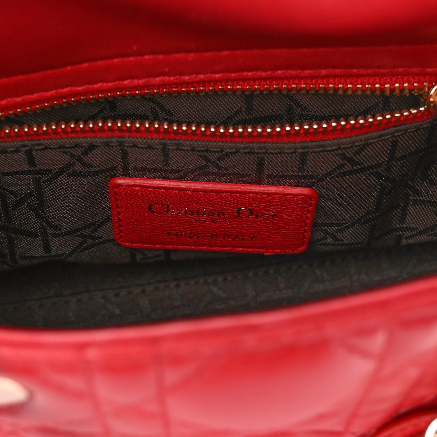 Christian Dior Lambskin Cannage Mini Lady Dior Red 6 of 10