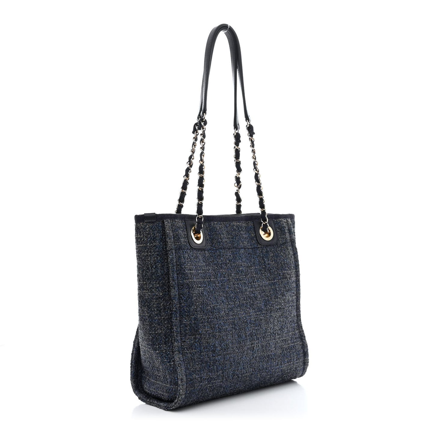 Lurex Boucle Mini Deauville Tote Blue
