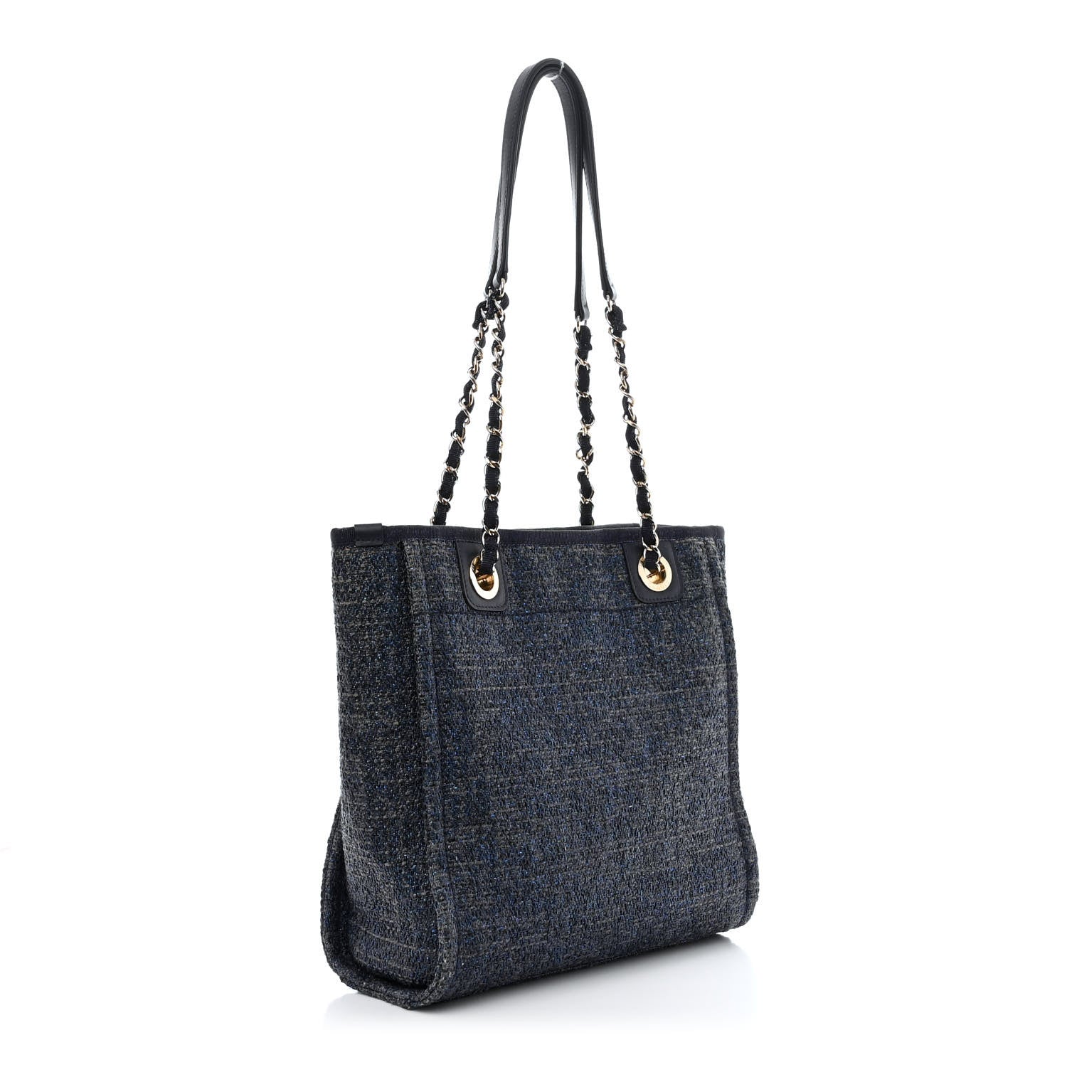 Chanel Lurex Boucle Mini Deauville Tote Blue 3 of 10