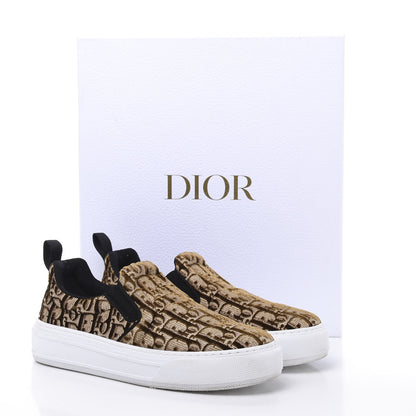 Christian Dior Velvet Oblique Womens Solar Slip On Sneakers 38 Bronze 10 of 10