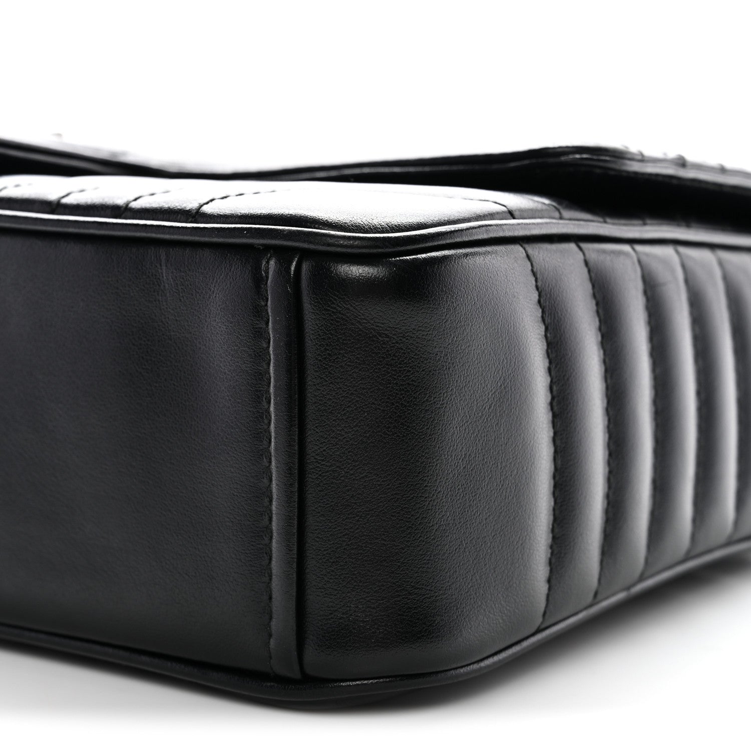 Prada Soft Calfskin Impunture Diagramme Large Chain Flap Shoulder Bag Black 9 of 10