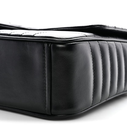 Prada Soft Calfskin Impunture Diagramme Large Chain Flap Shoulder Bag Black 9 of 10