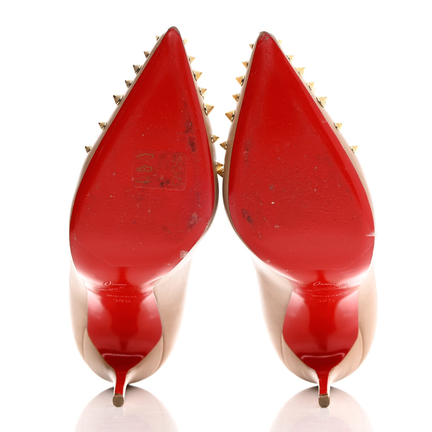 Nappa Spikyshell 100 Pumps 38.5 Nude Gold
