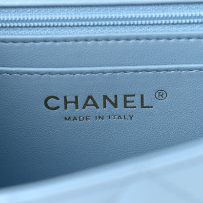 Chanel Lambskin Quilted Mini Rectangular Flap Light Blue 5 of 10