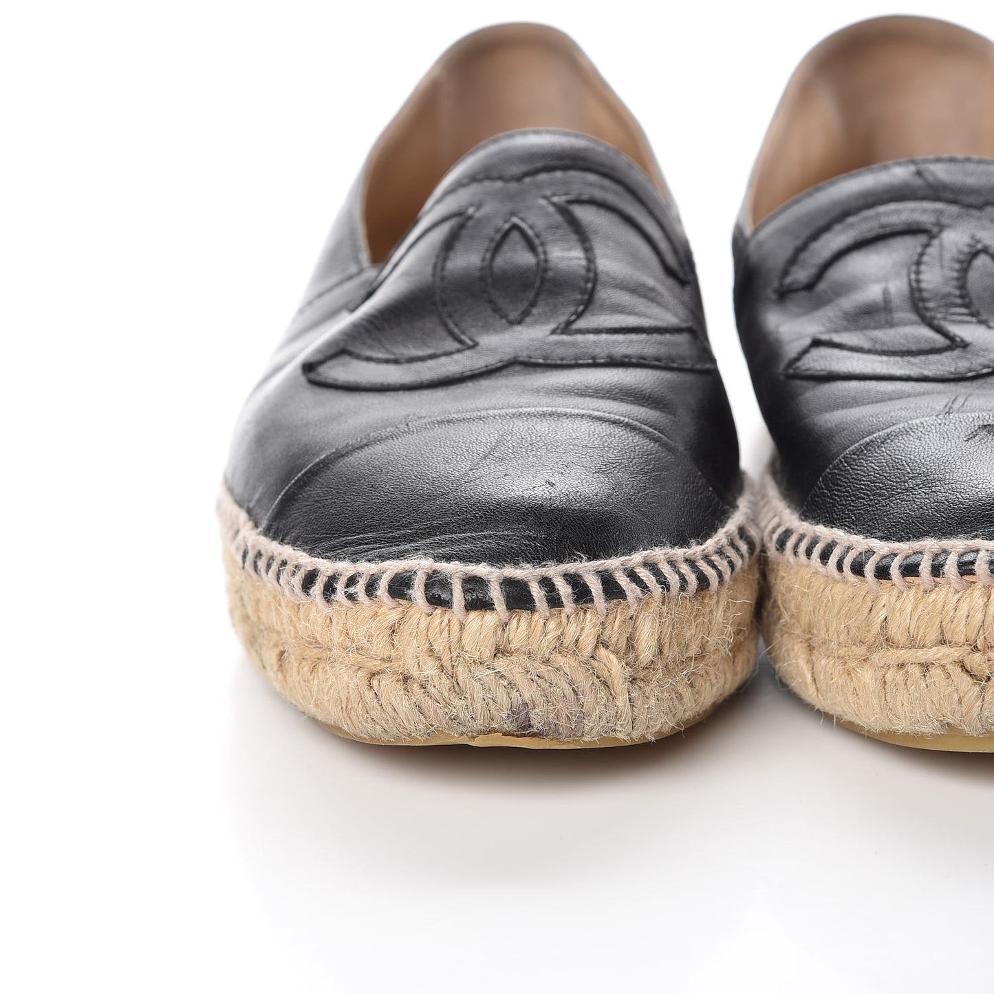 Lambskin CC Espadrilles 38 Black