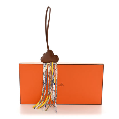 Hermes Swift Silk Twill Cord Cloud Bag Charm Noisette 4 of 4