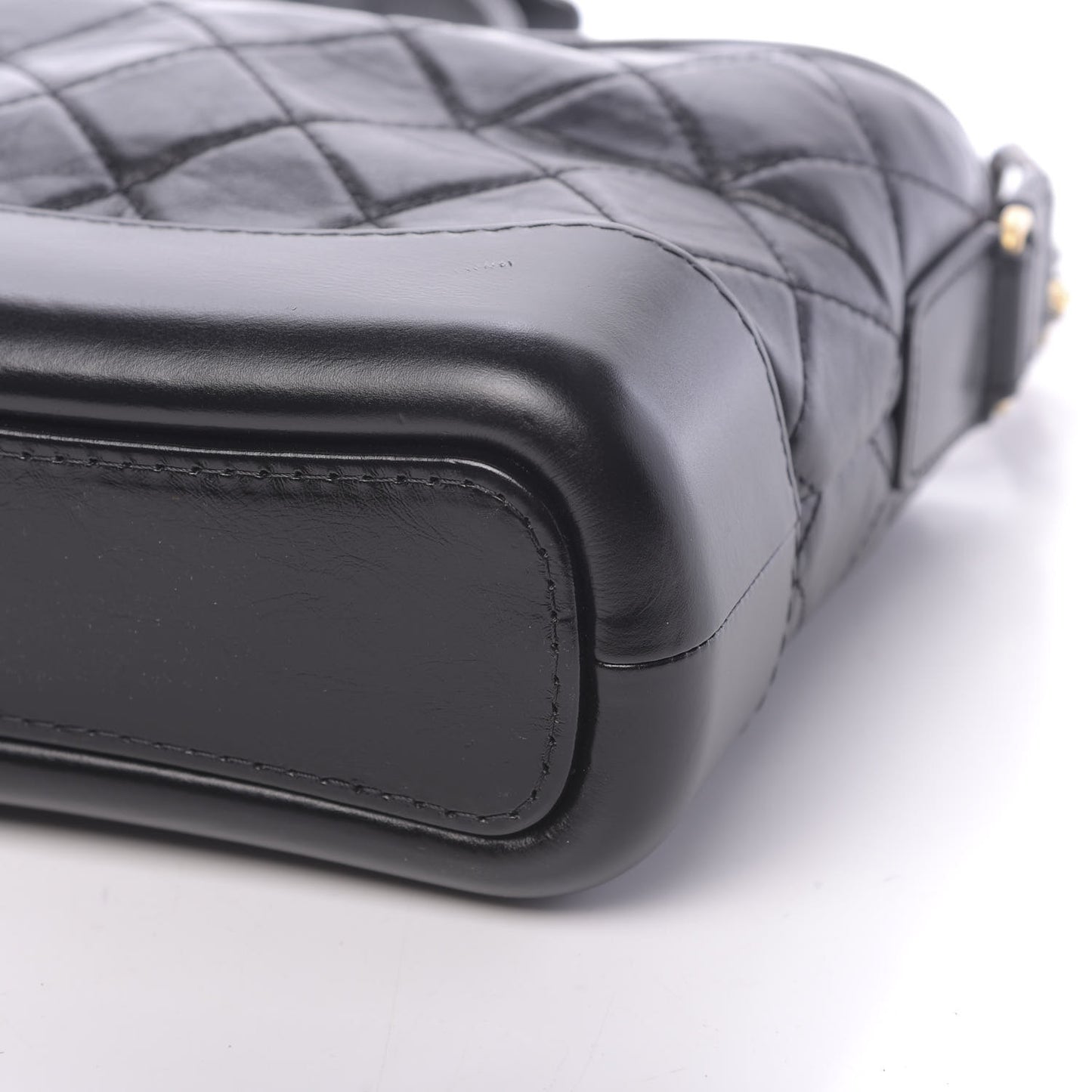 Aged Calfskin Quilted Small Gabrielle Hobo Black