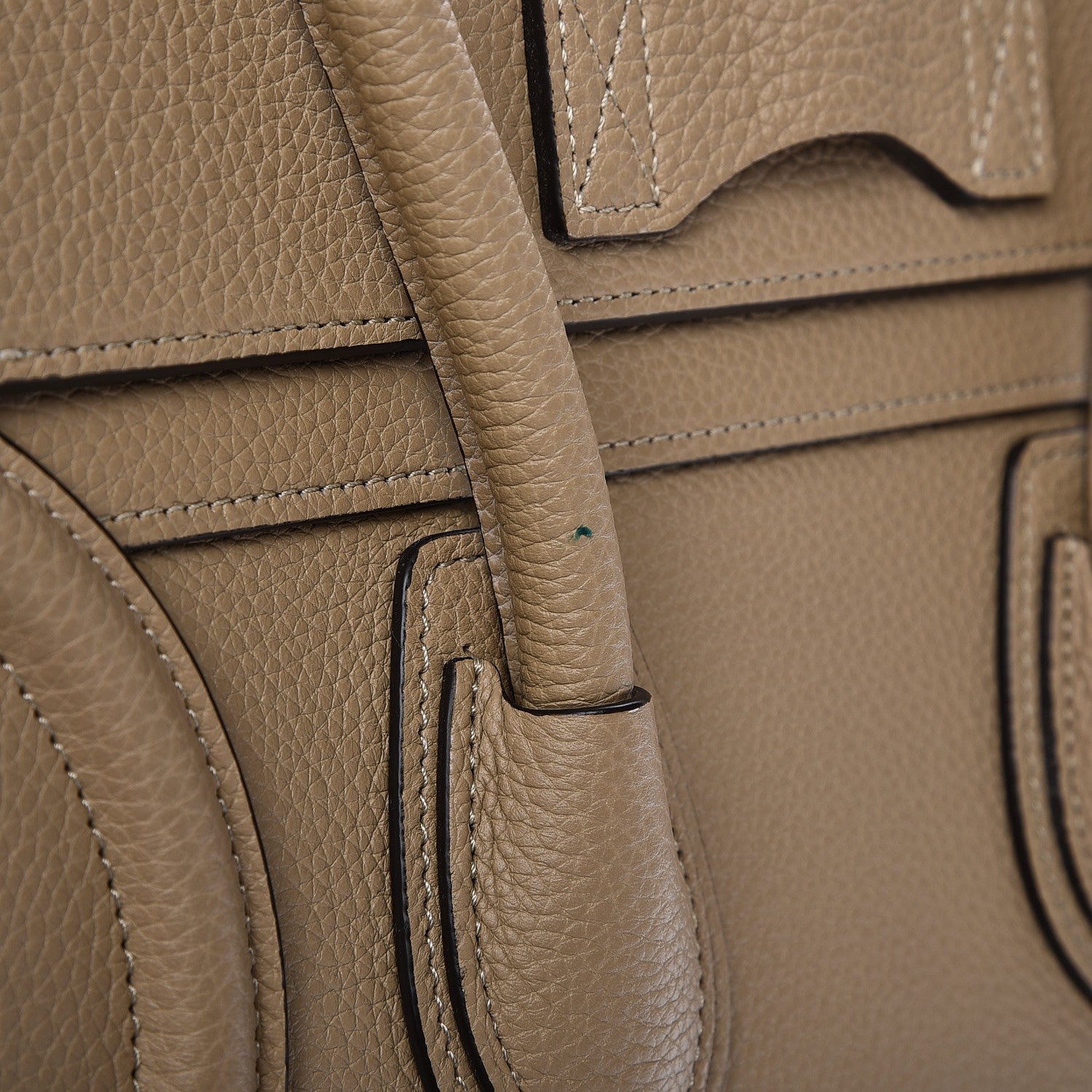 Celine Drummed Calfskin Micro Luggage Dune 8 of 9
