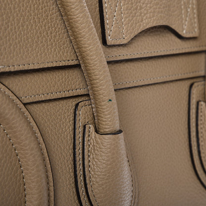 Celine Drummed Calfskin Micro Luggage Dune 8 of 9