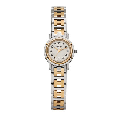 Hermes Stainless Steel 24mm Clipper Quartz Watch Gold 1 of 4
