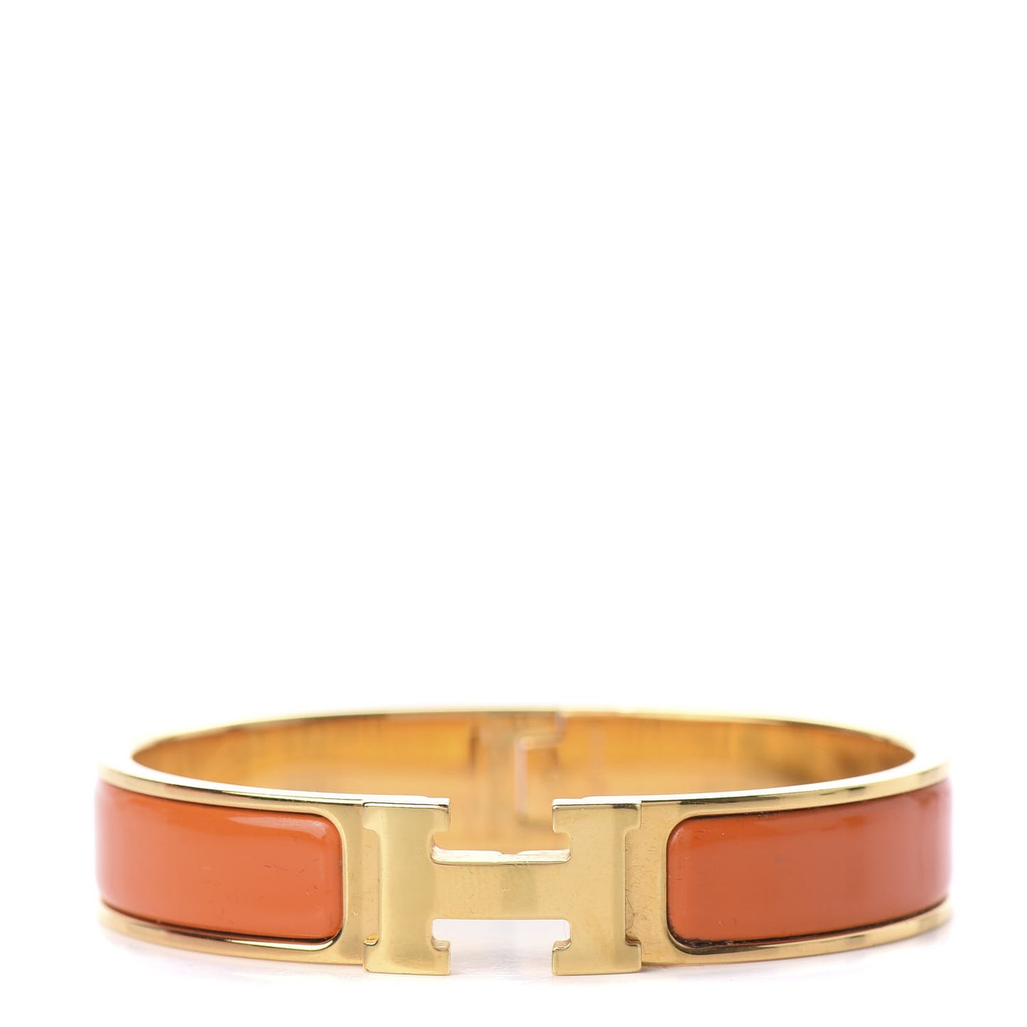 Enamel Narrow Clic Clac H Bracelet PM Orange