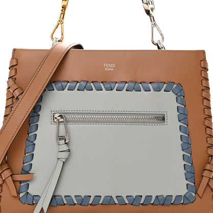 Fendi Vitello Century F is Fendi Whipstitch Bi-Color Small Runaway Satchel Orzo Multicolor 9 of 13