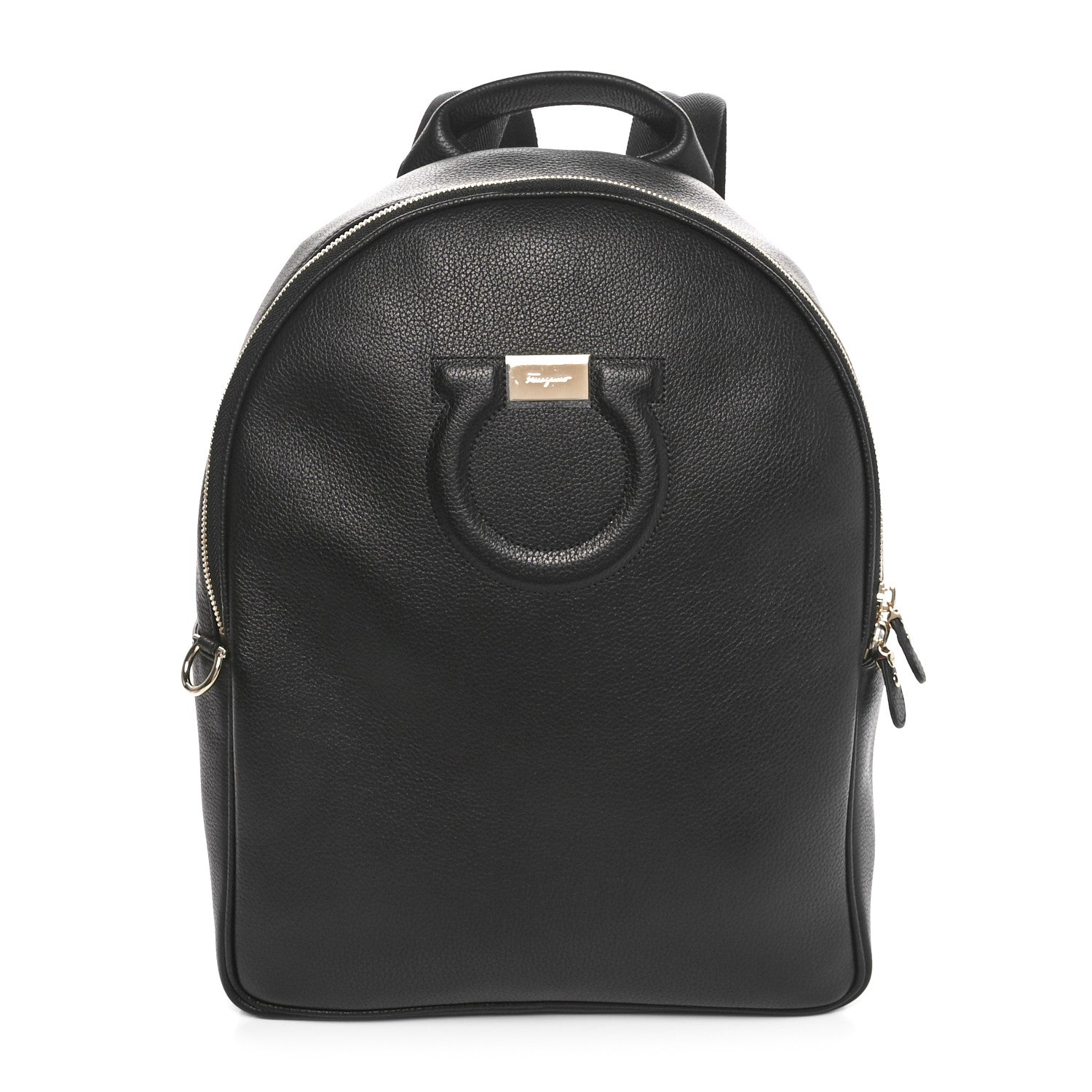 Salvatore Ferragamo Calfskin Gancio XL City Backpack Black 1 of 11