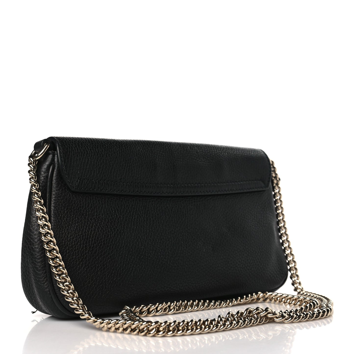 Pebbled Calfskin Medium Soho Flap Crossbody Black