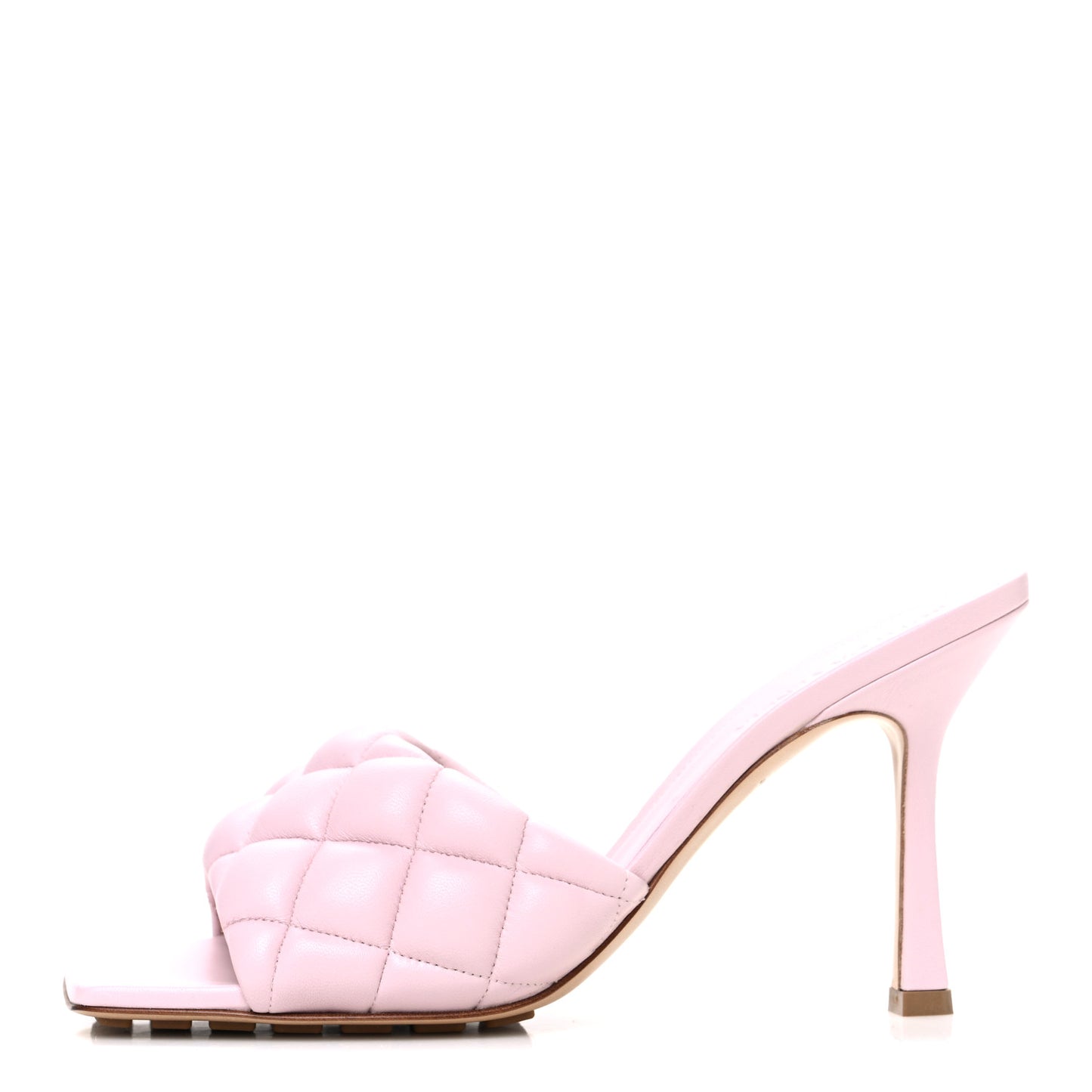 Nappa Matelasse Padded Mule Sandals 37.5 Cameo