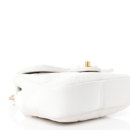 Chanel Lambskin Quilted Small Circular Handle Bag White 10 of 11