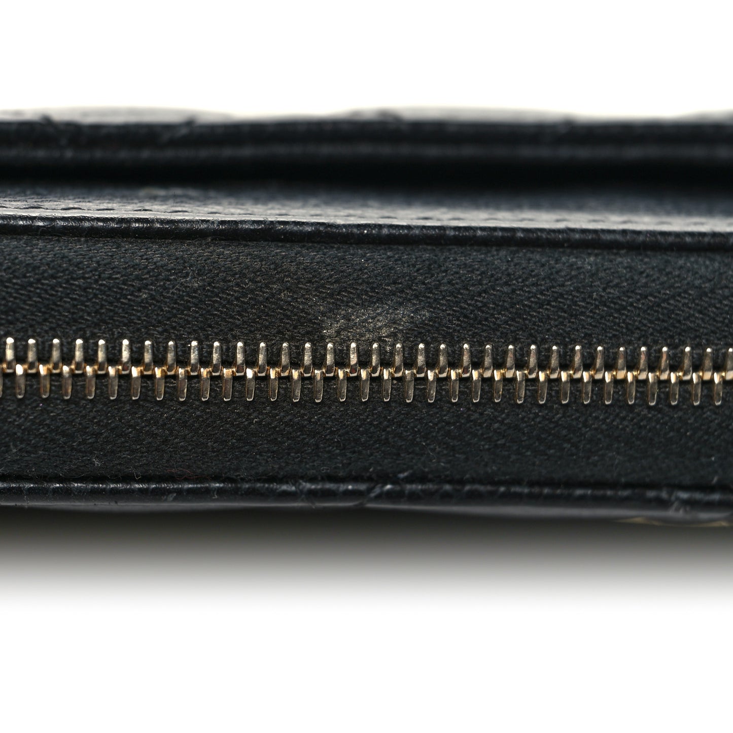 Caviar Quilted Large Gusset Zip Around Wallet Black