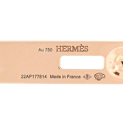 Hermes 18K Rose Gold Diamond Kelly Gavroche Pave Earrings 4 of 5