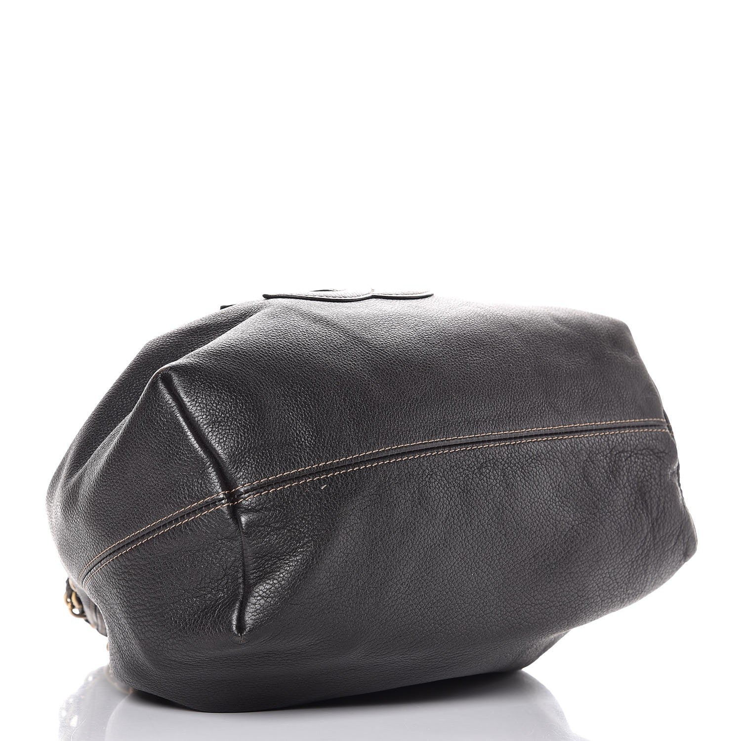 Chanel Grained Calfskin CC Drawstring Bucket Bag Black 5 of 9