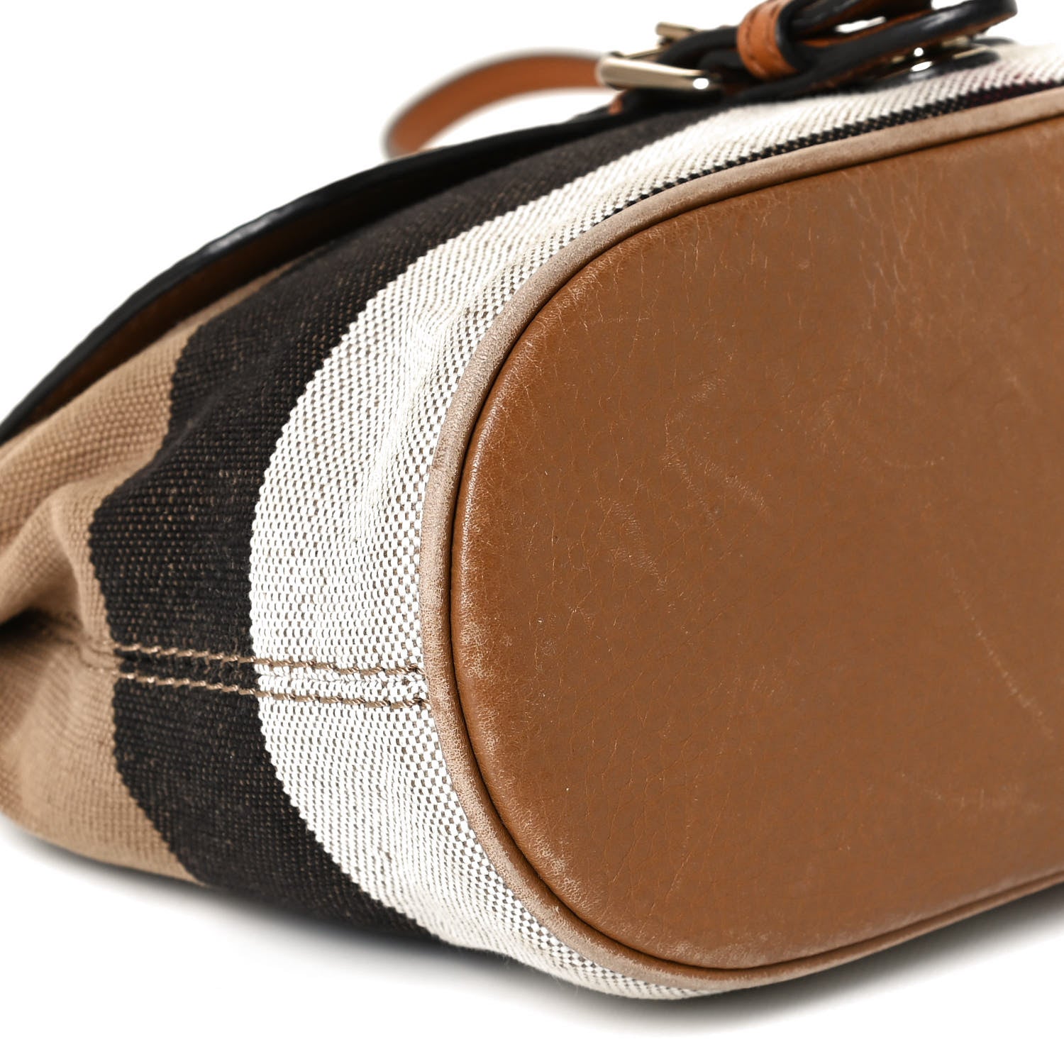 Burberry Mega Check Grainy Calfskin Small Gowan Messenger Bag Saddle Brown 10 of 11