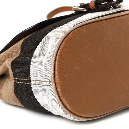 Burberry Mega Check Grainy Calfskin Small Gowan Messenger Bag Saddle Brown 10 of 11