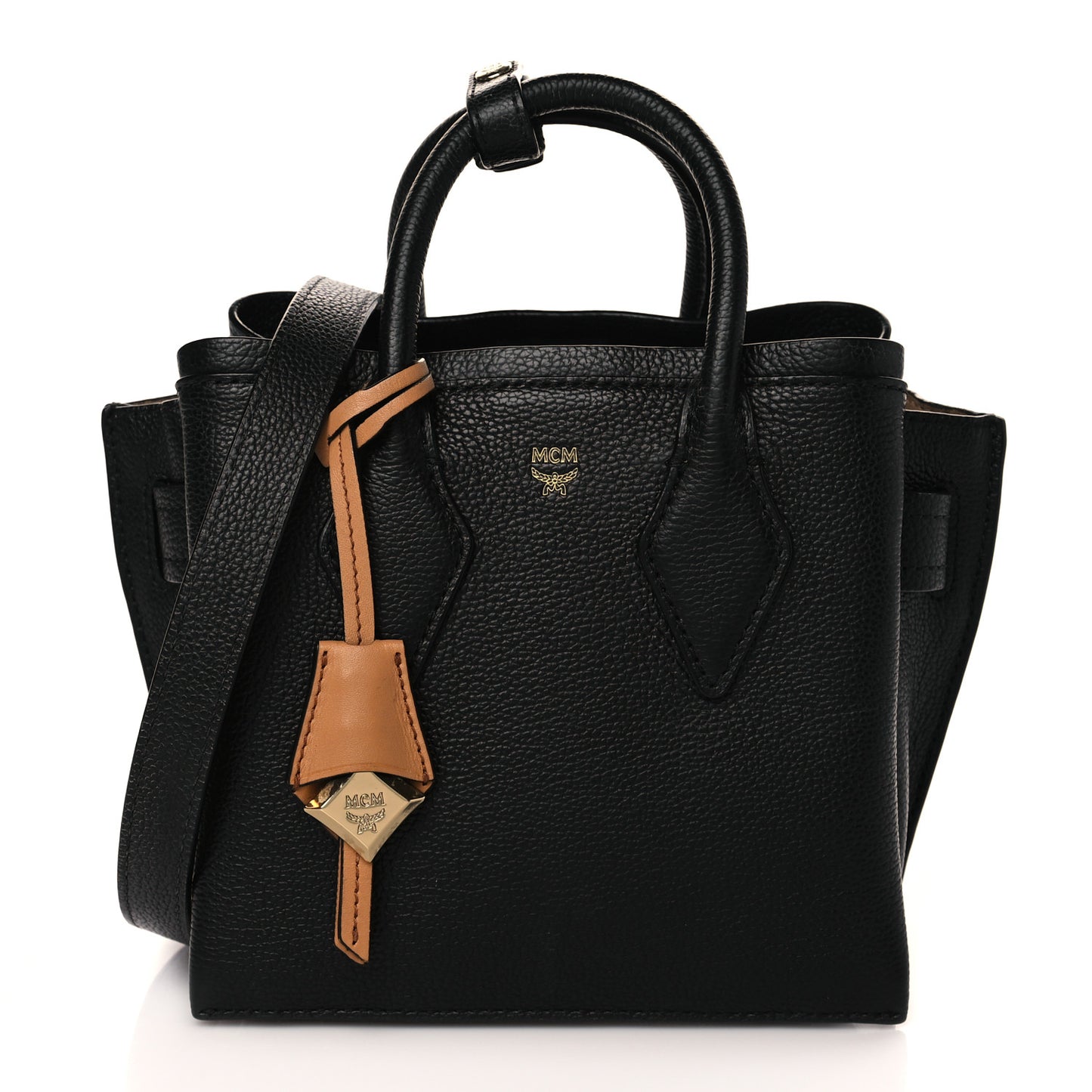 Grained Calfskin Mini Milla Tote Black