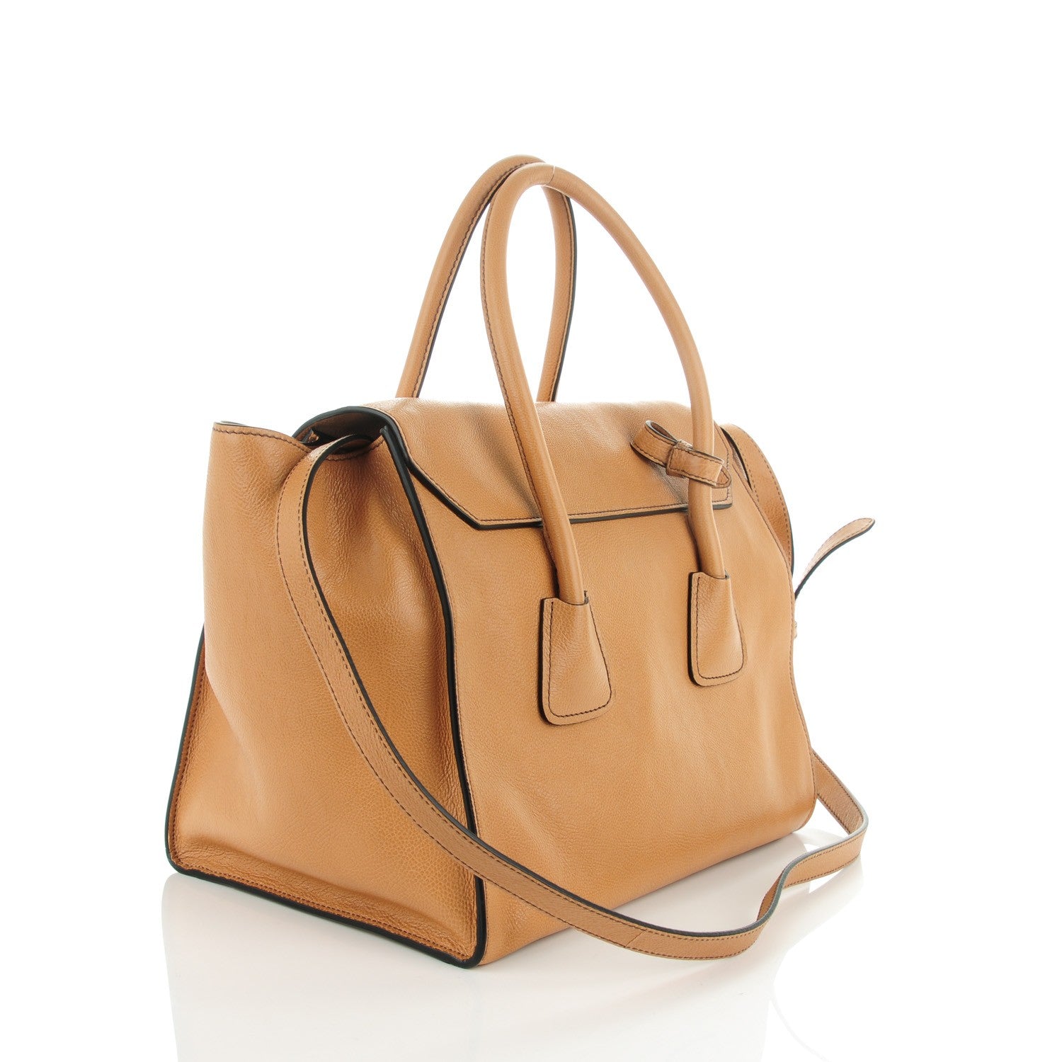 Prada Glace Calf Large Twin Pocket Tote Naturale 3 of 8