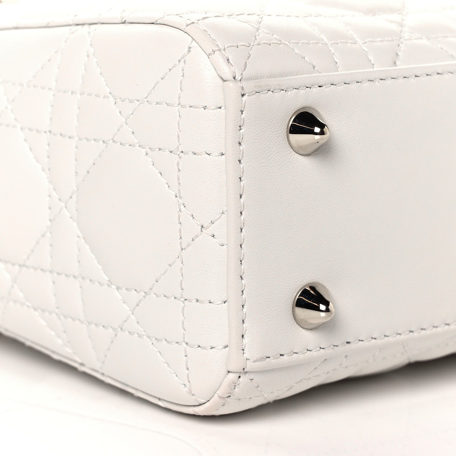 Christian Dior Lambskin Cannage Small Lady Dior White 8 of 9