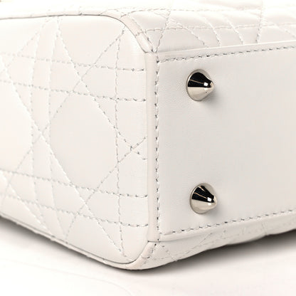 Christian Dior Lambskin Cannage Small Lady Dior White 8 of 9