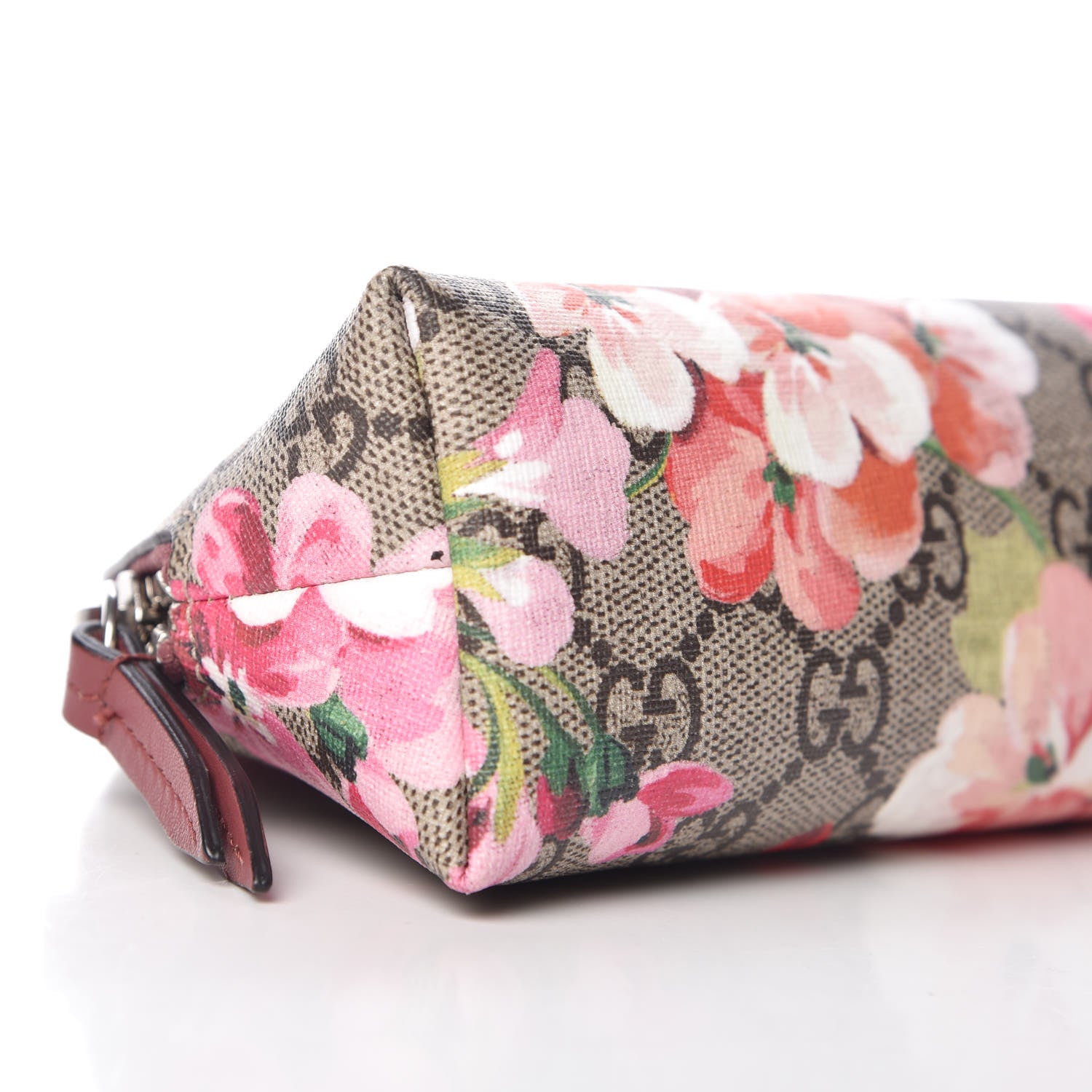 Gucci GG Supreme Monogram Blooms Small Pouch Cosmetic Case Beige Multicolor Dry Rose 8 of 10