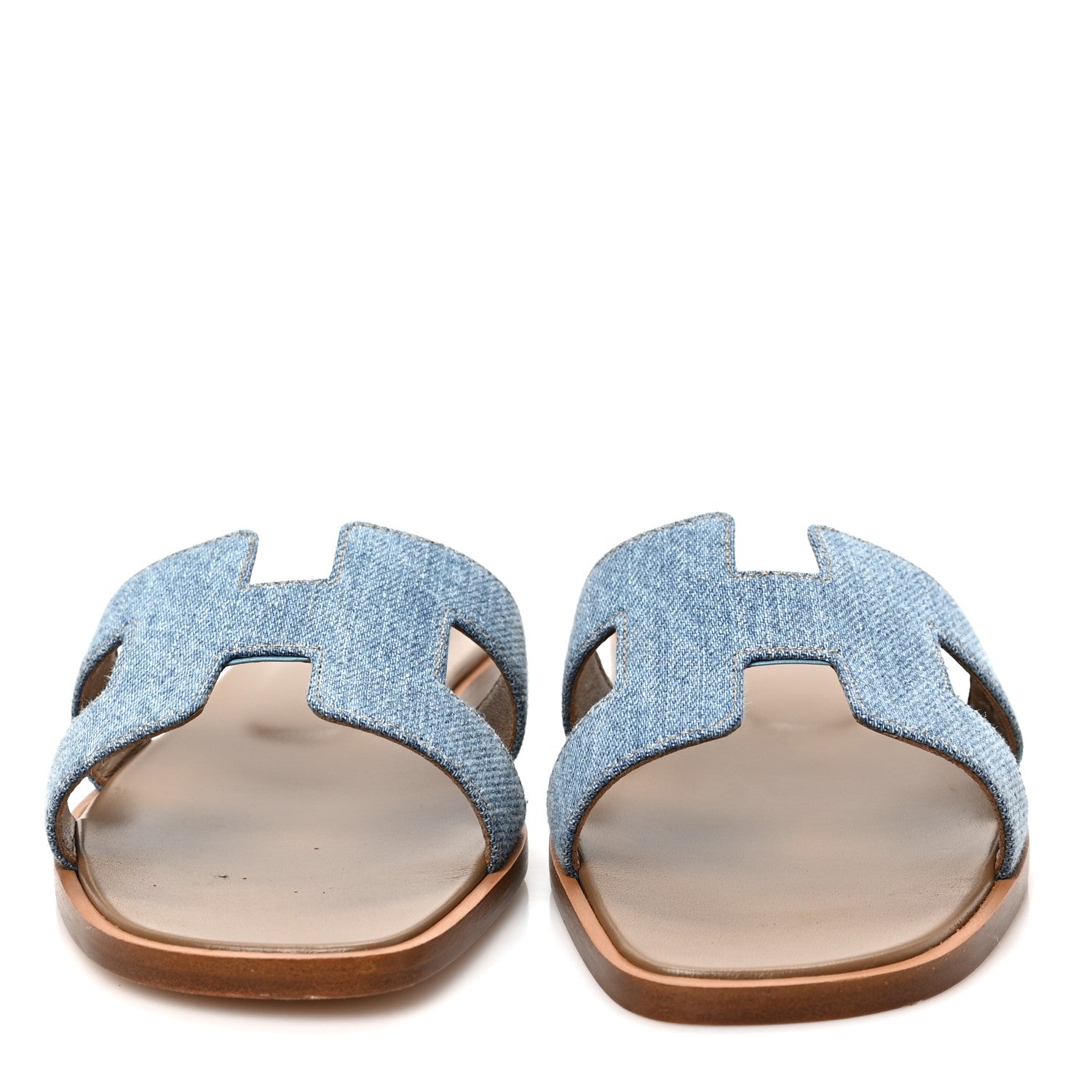Hermes Denim Canvas Oran Sandals 35 Bleu Clair 2 of 8