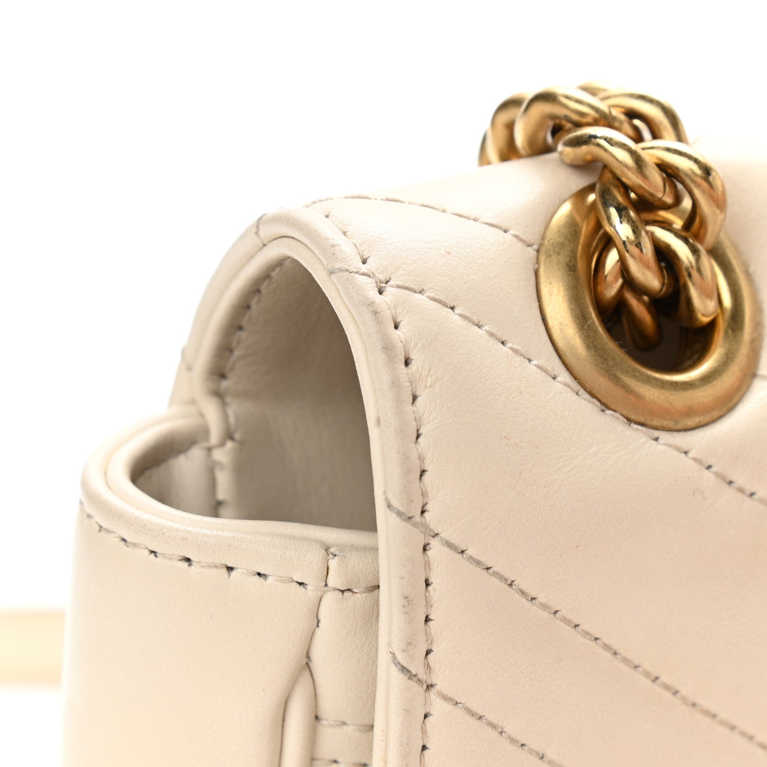 Gucci Calfskin Matelasse Mini GG Marmont Shoulder Bag White 15 of 17