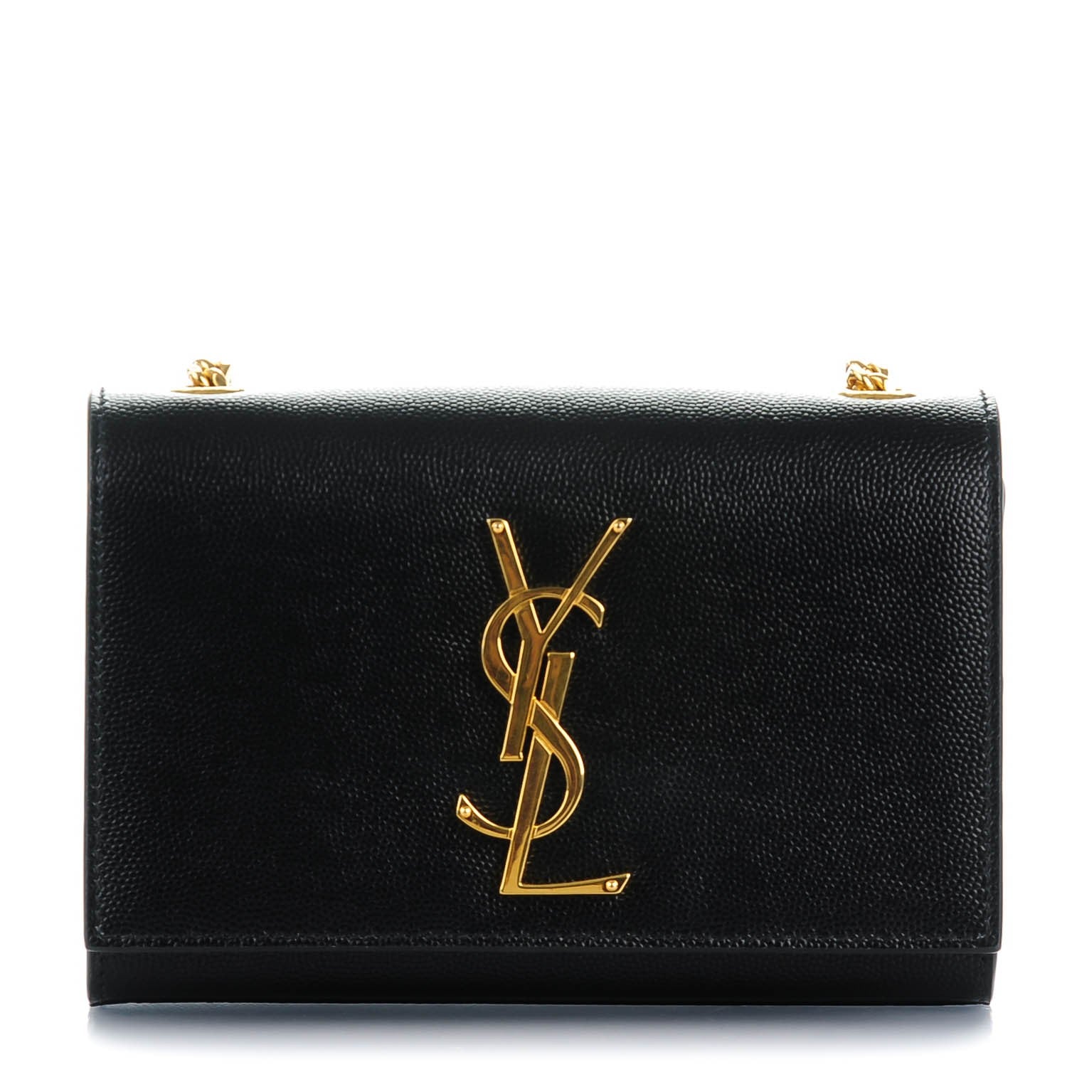 Saint Laurent Grain De Poudre Small Monogram Kate Satchel Black 1 of 8
