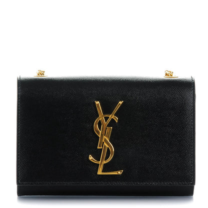 Saint Laurent Grain De Poudre Small Monogram Kate Satchel Black 1 of 8