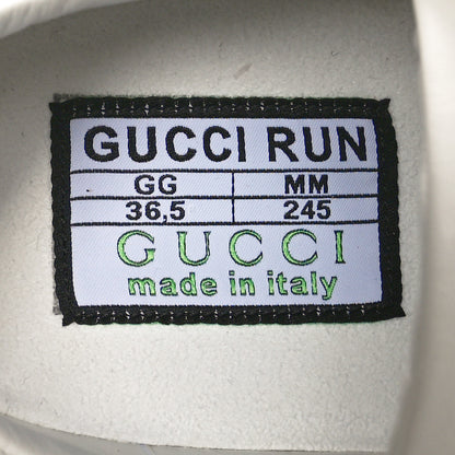 Gucci Technical Knit Fabric Calfskin Mens Gucci Run Sneakers 36.5 Great White 8 of 10