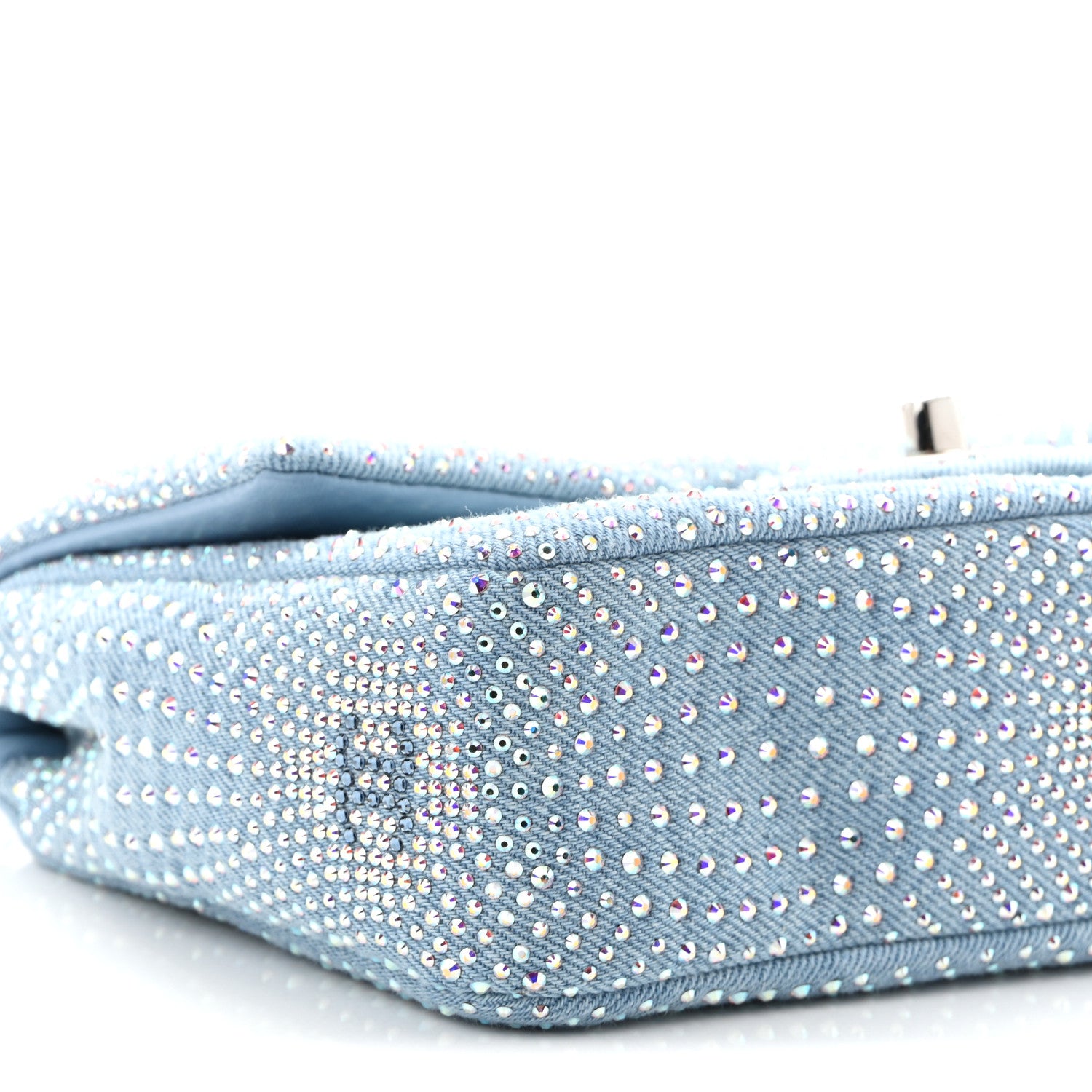Chanel Denim Strass Evening Flap Bag Blue 9 of 11