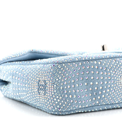 Chanel Denim Strass Evening Flap Bag Blue 9 of 11